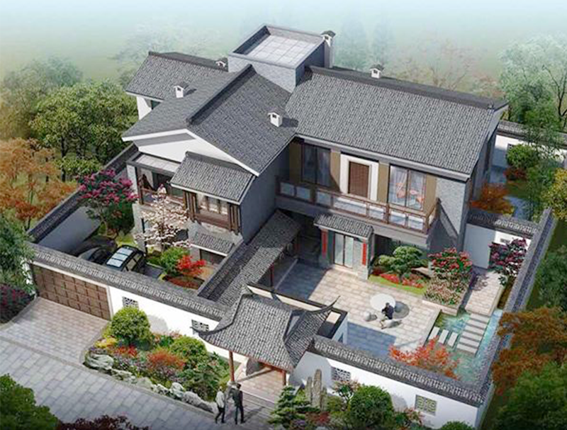 中式二層輕鋼別墅